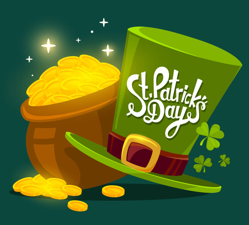 矢量圣帕特里克节概念的平面设计插图