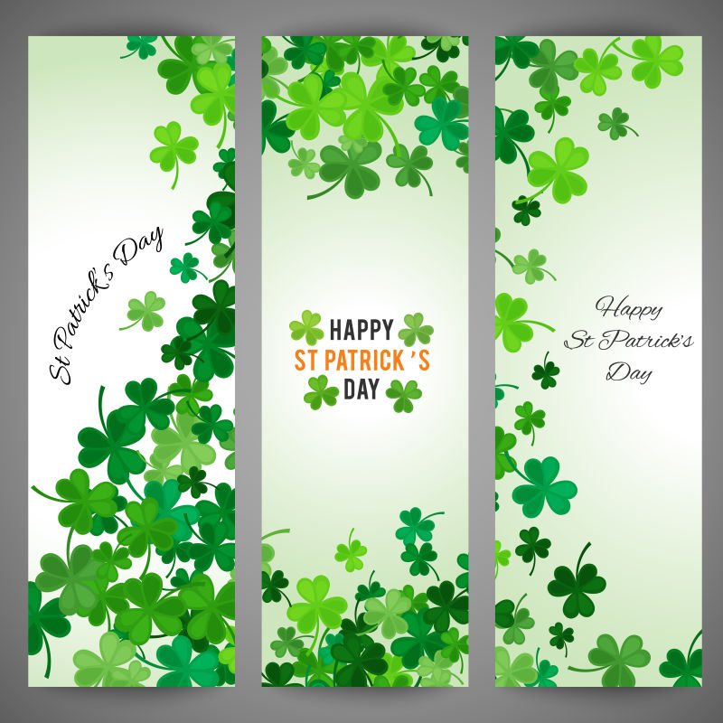 创意三叶草装饰的矢量圣帕特里克节背景