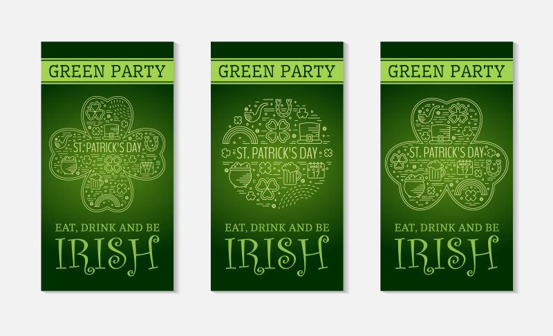 创意矢量圣帕特里克节概念的宣传海报设计