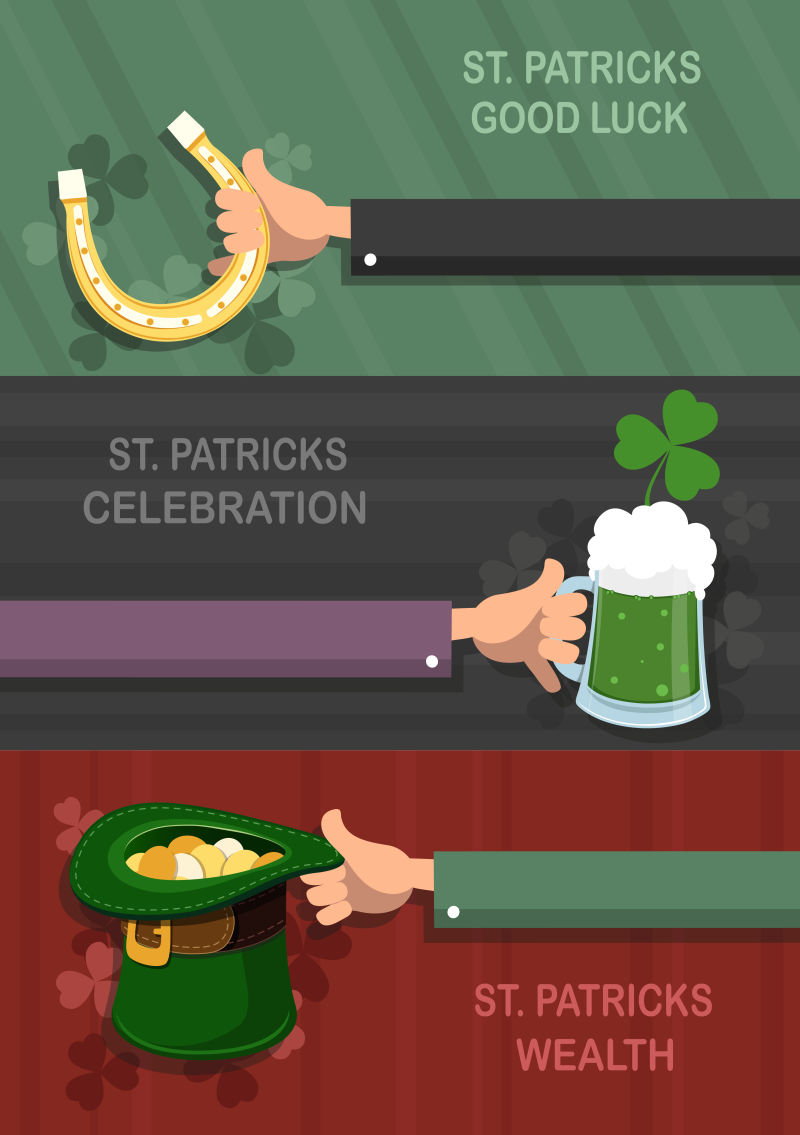 创意矢量圣帕特里克节概念元素设计