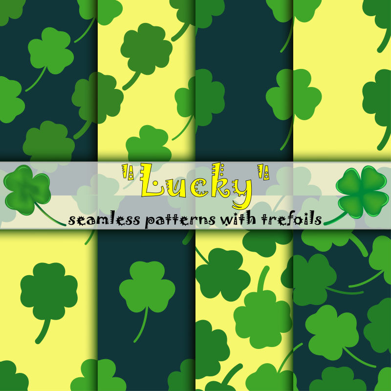 创意三叶草元素的矢量圣帕特里克节概念背景