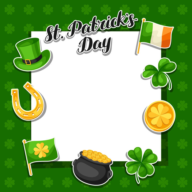 矢量圣帕特里克节概念的创意元素背景