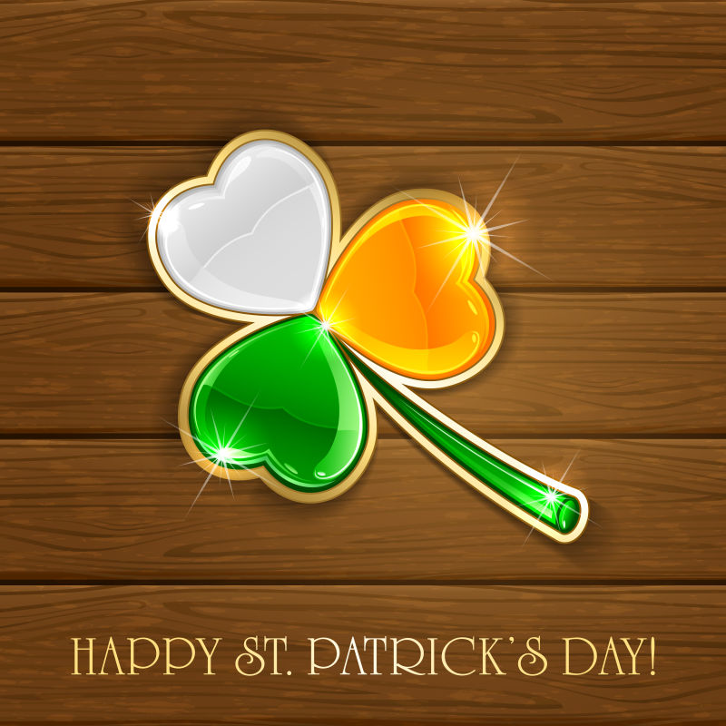 创意矢量三色圣帕特里克节标志设计