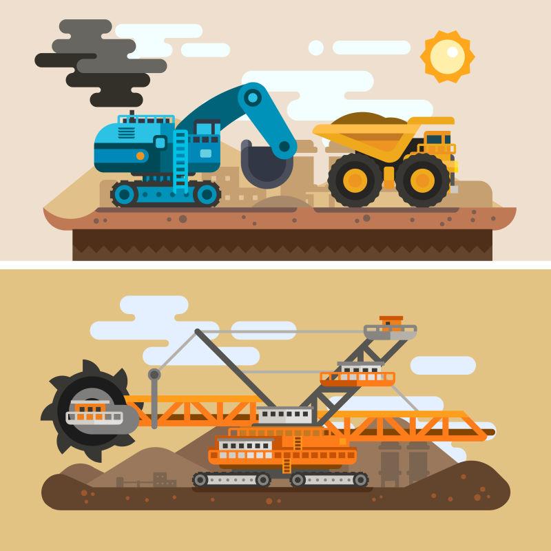 洞穴挖掘机械矢量