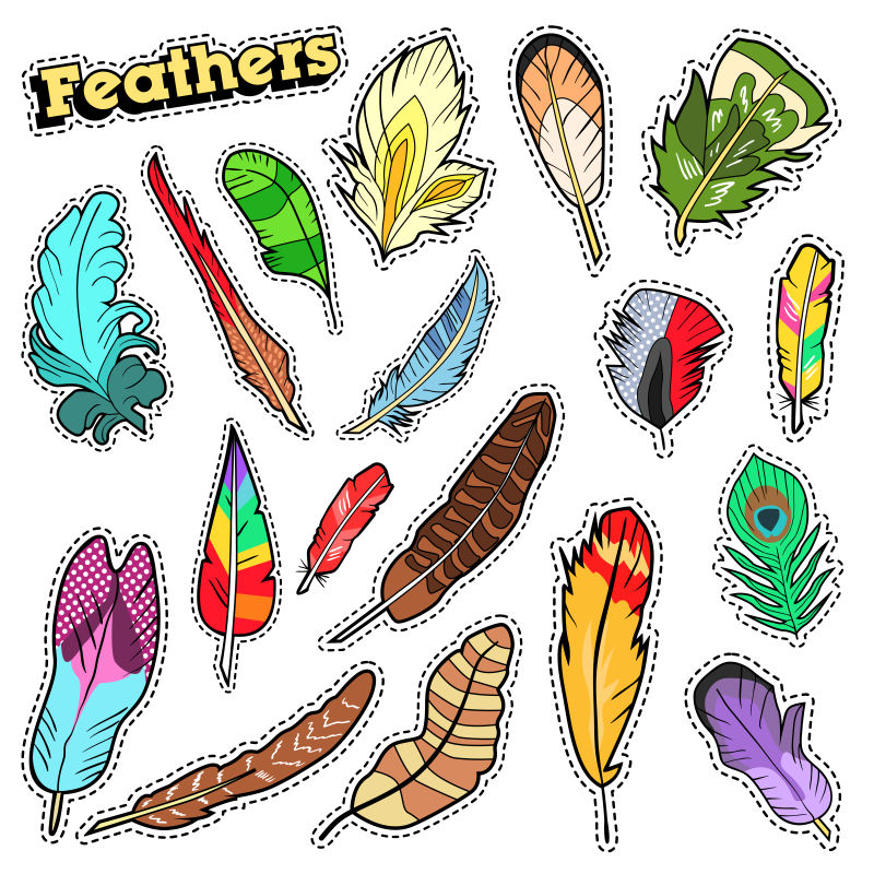 部落羽毛装饰元素贴片