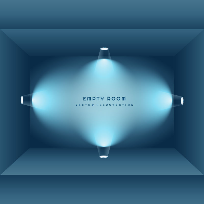 抽象矢量四周灯光环绕的工作室背景