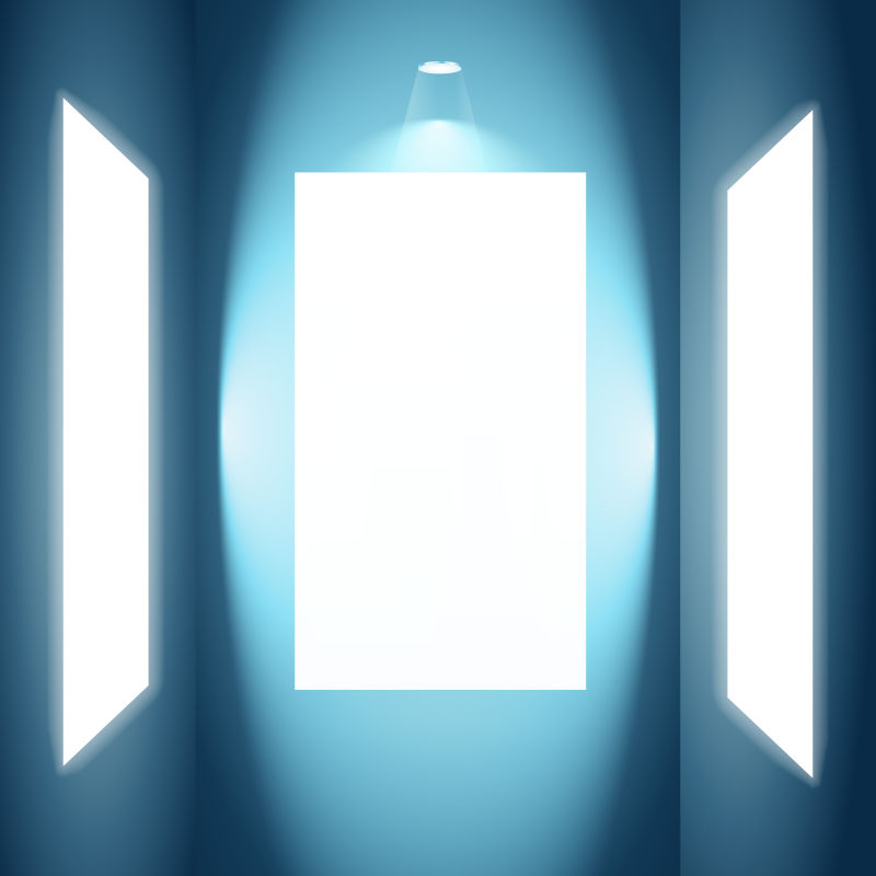 创意矢量现代带灯的工作室背景