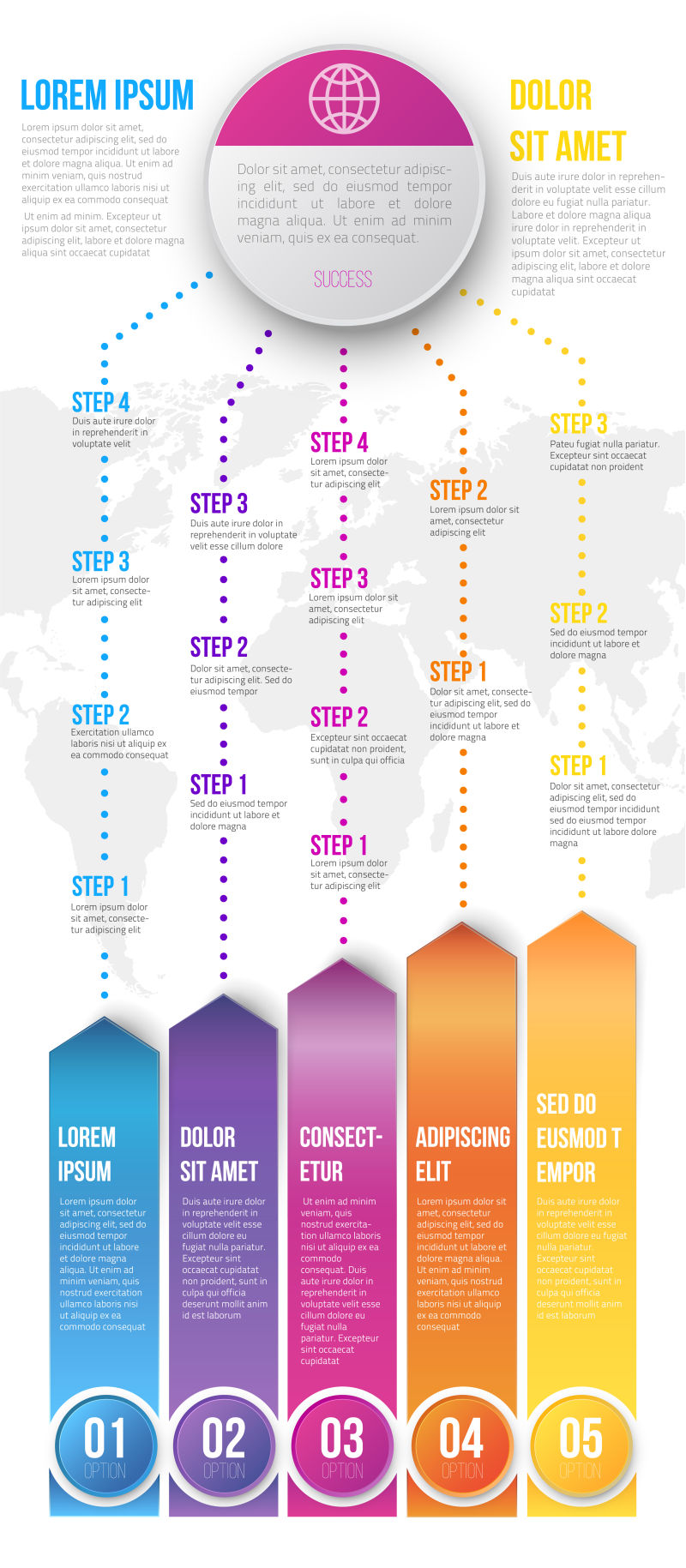 创意矢量现代商业分支信息图表设计