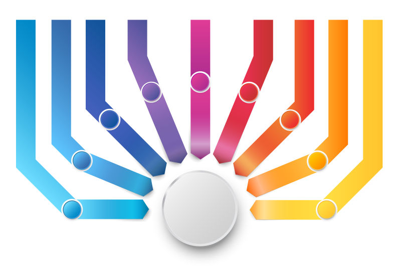 创意矢量彩色商业分支信息图表设计