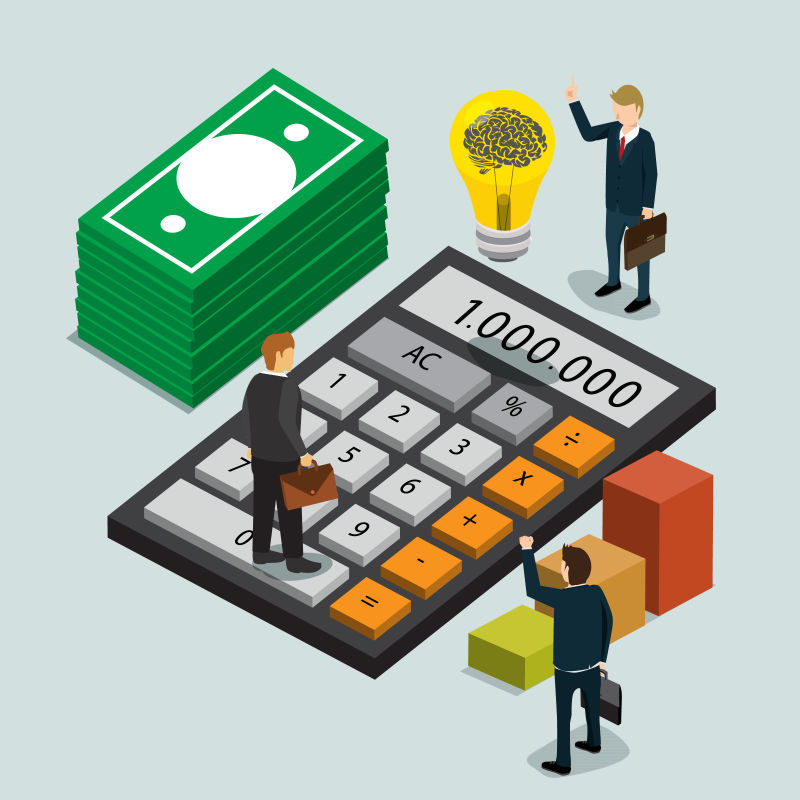 抽象矢量企业理财概念的平面插图