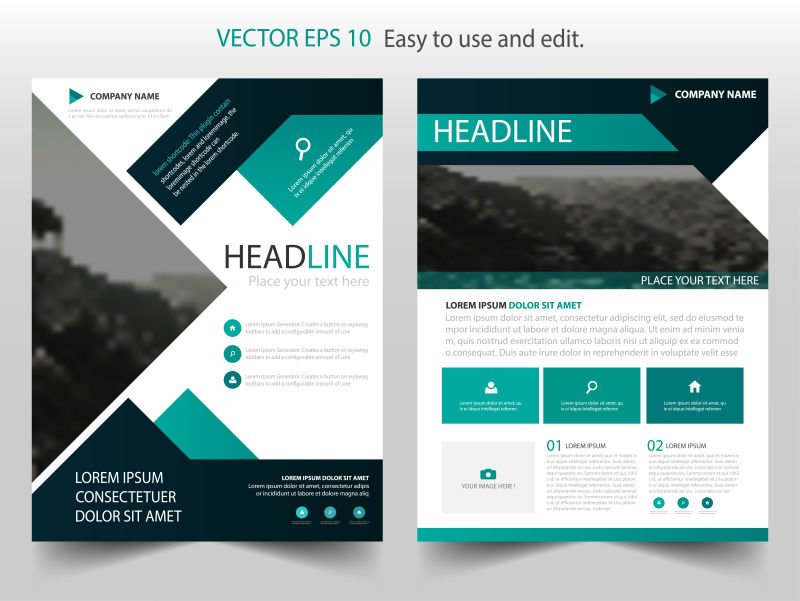 创意矢量绿色年度商业宣传手册设计