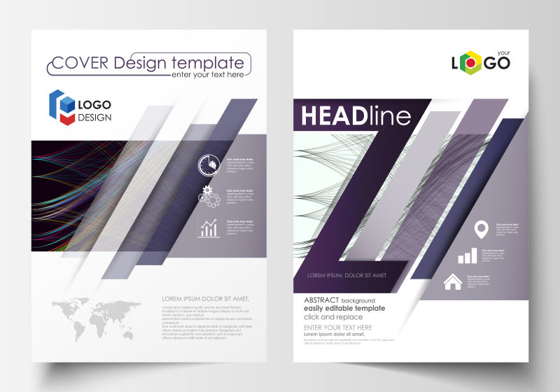 抽象矢量时尚商业宣传手册设计