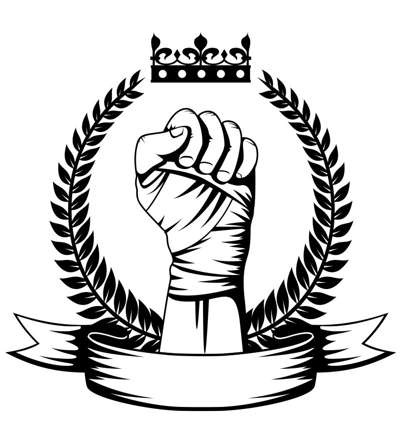 紧握的拳头矢量插图