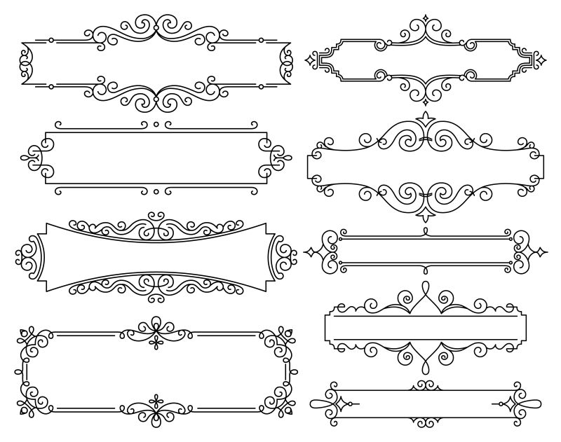 抽象矢量花纹装饰的边框设计