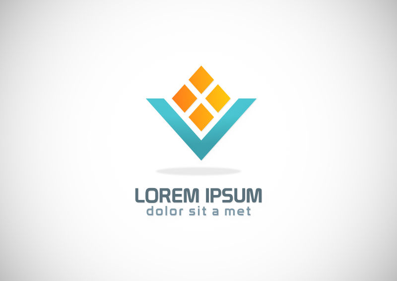 矢量箭头方块标志设计