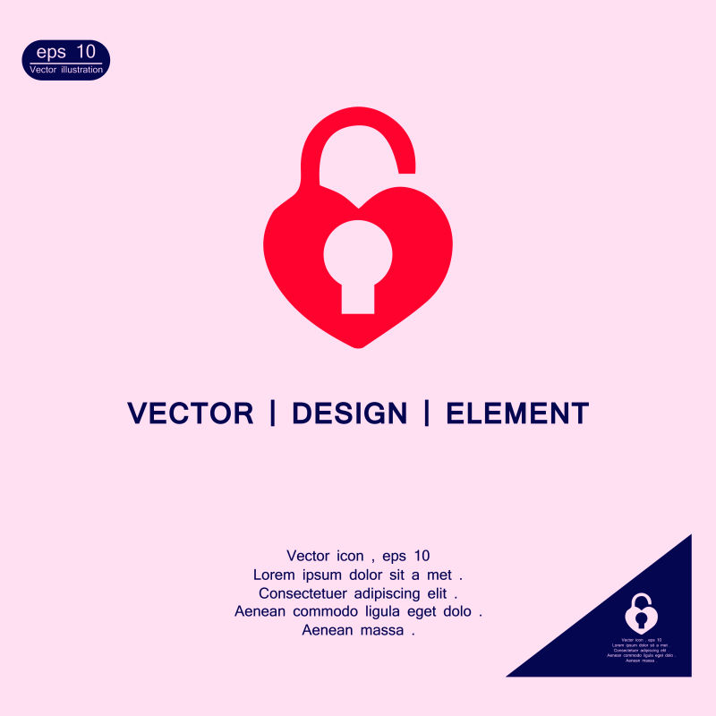 抽象矢量爱心保护概念的标志设计