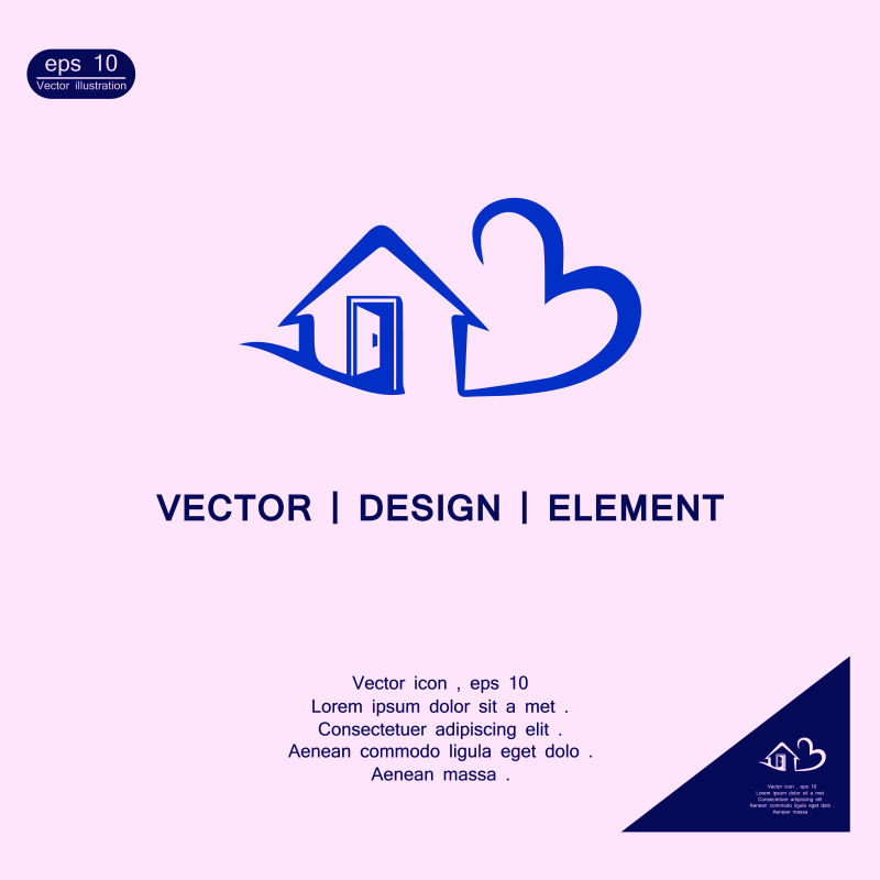 抽象矢量现代房屋标志设计