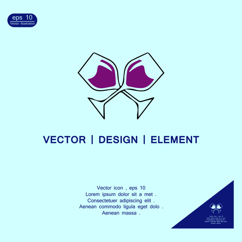 抽象矢量葡萄酒杯的标志设计