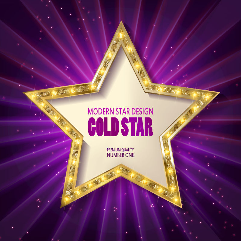 创意矢量明星元素的紫色复古背景