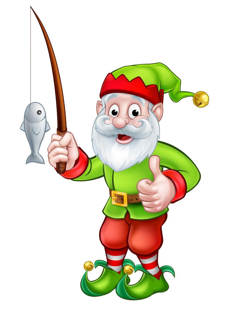 矢量钓鱼的小矮人