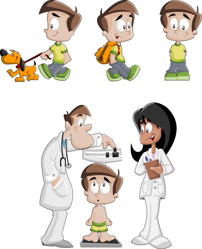 矢量的卡通男孩