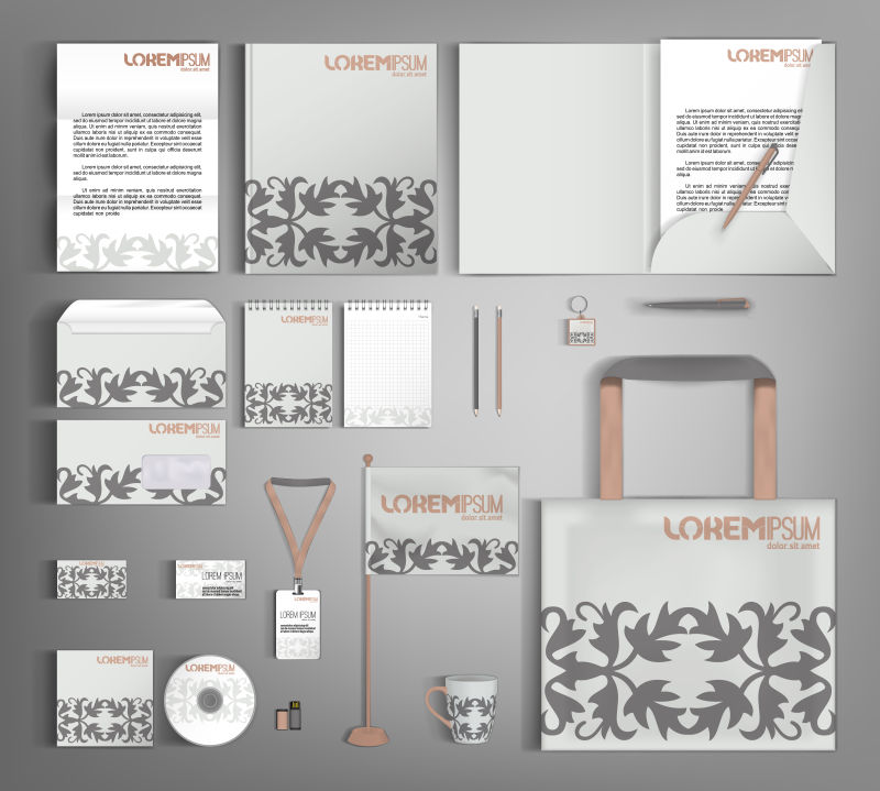 抽象矢量灰色优雅现代企业宣传设计