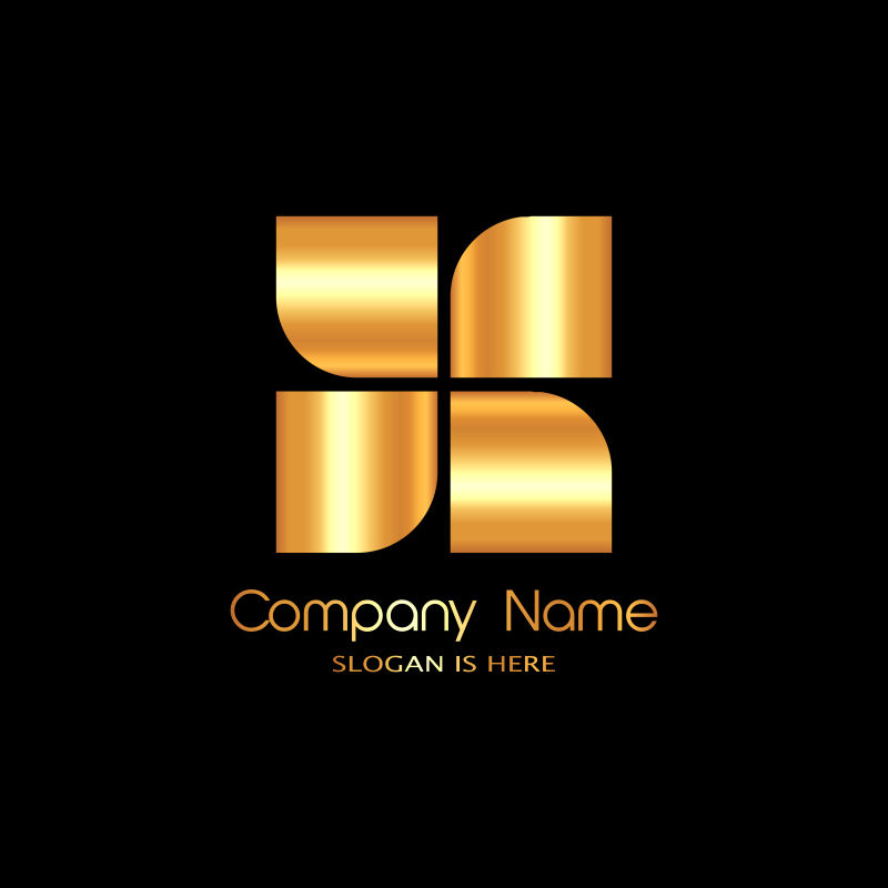 矢量金色的商业标志设计
