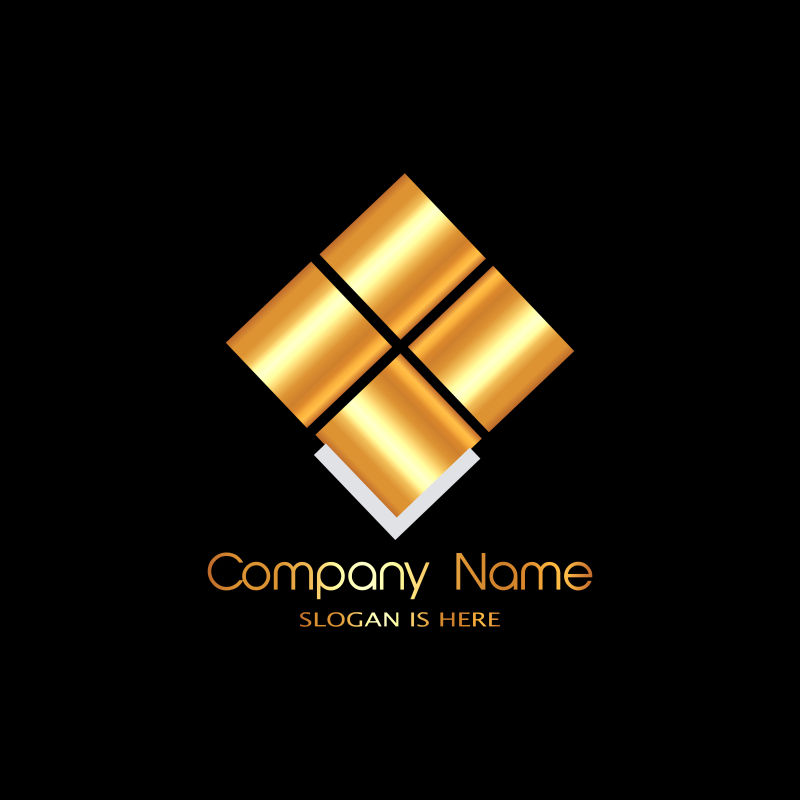 矢量金色正方形图案商业标志