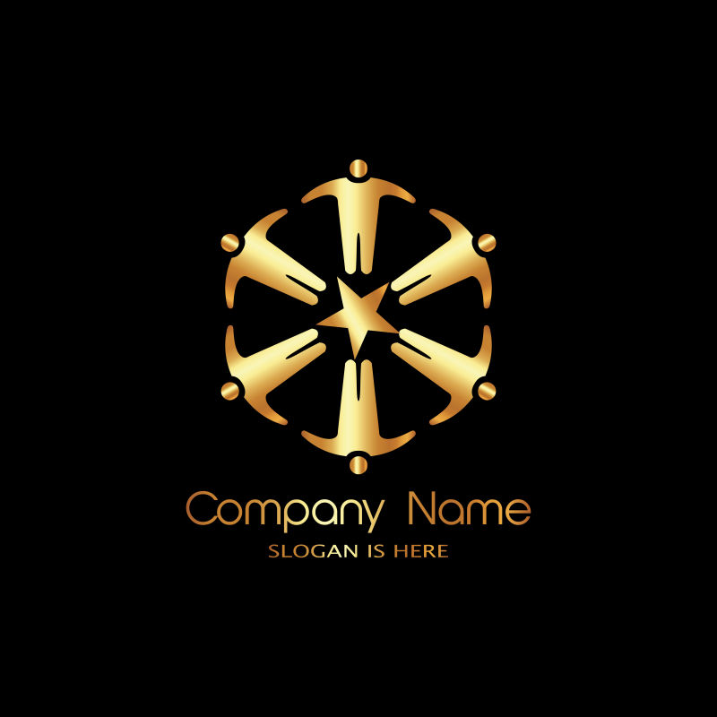 矢量团结的商业标志设计