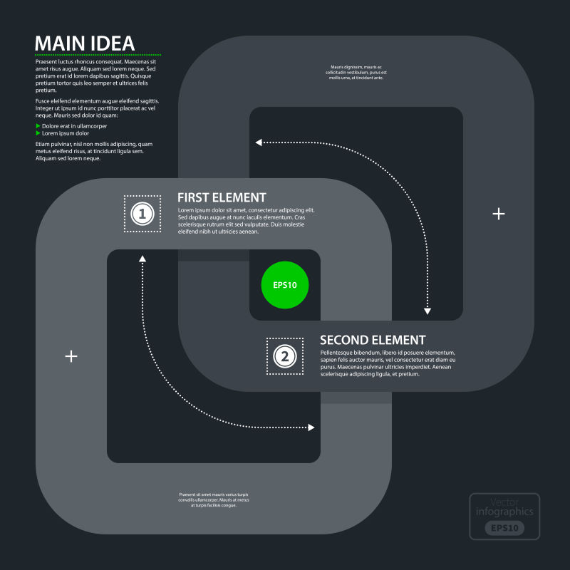 抽象矢量循环道路元素的信息图表设计