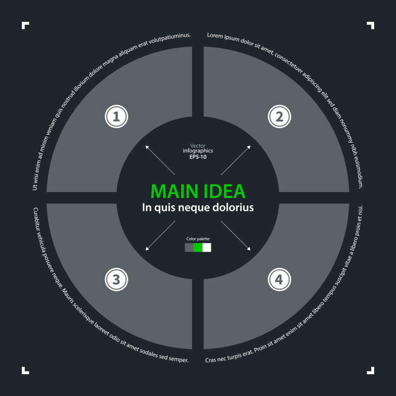 抽象矢量圆环形的数字信息图表设计