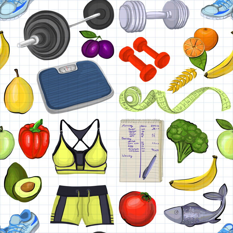 抽象矢量现代健康生活元素装饰背景