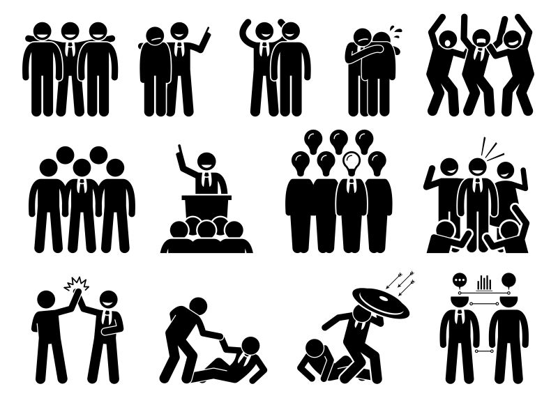 抽象矢量商人简易插图