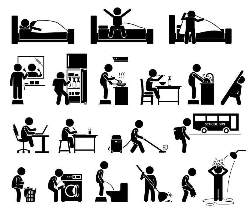 创意矢量现代生活中的人简易插图