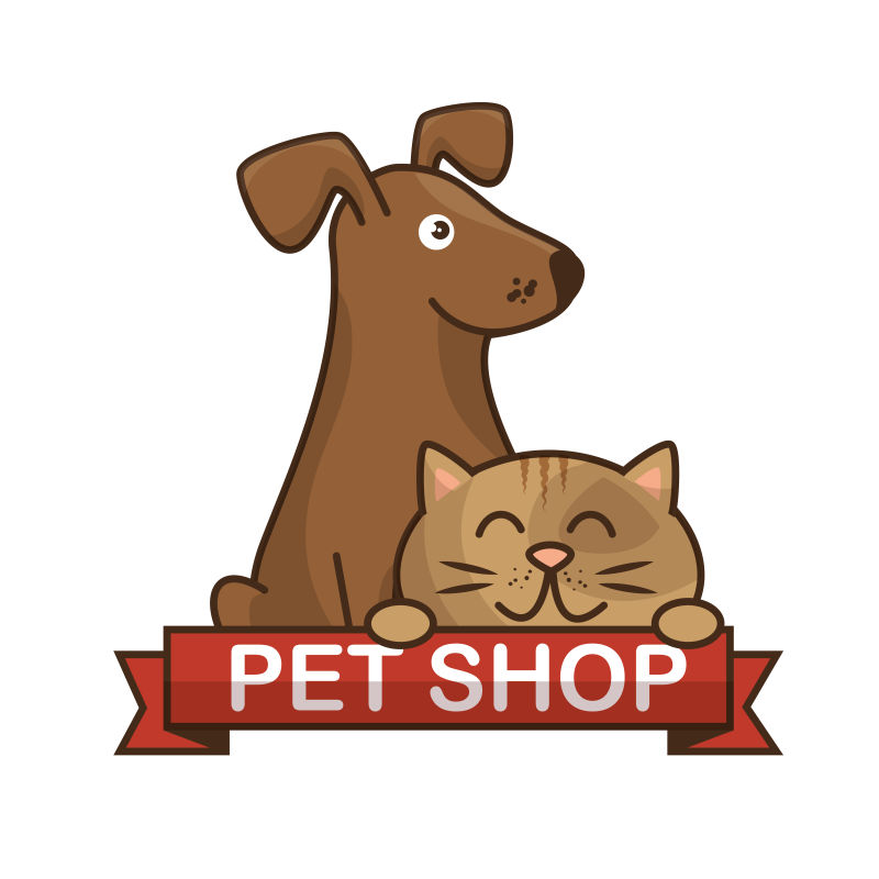 矢量可爱宠物店