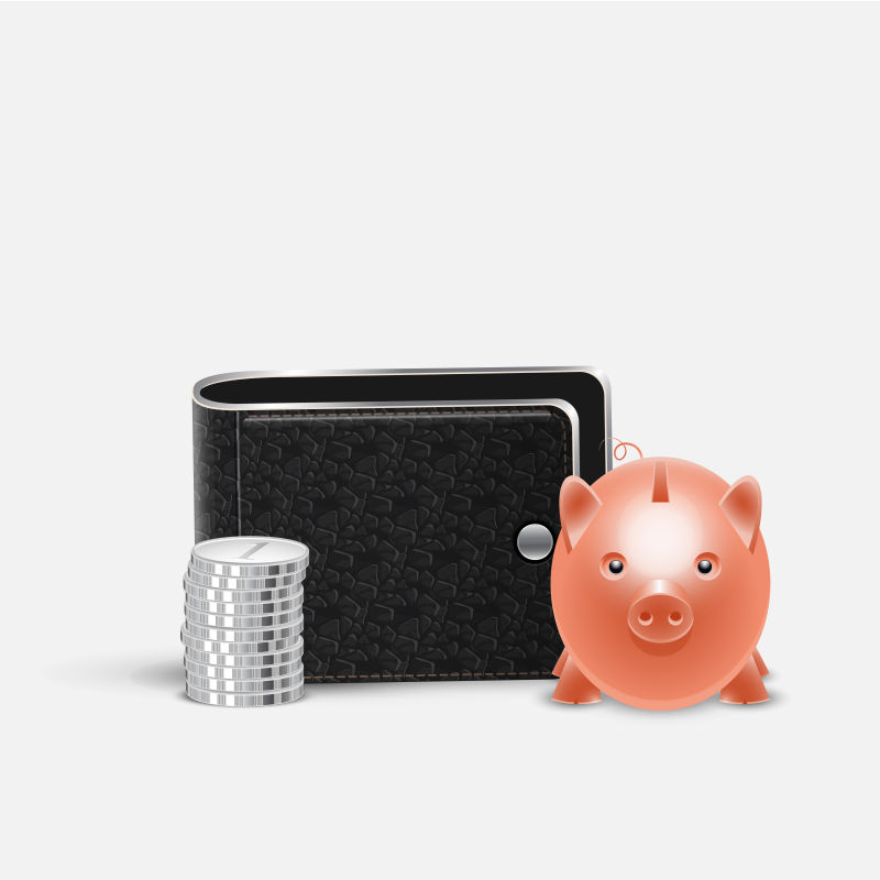 创意矢量小猪存钱罐概念插图