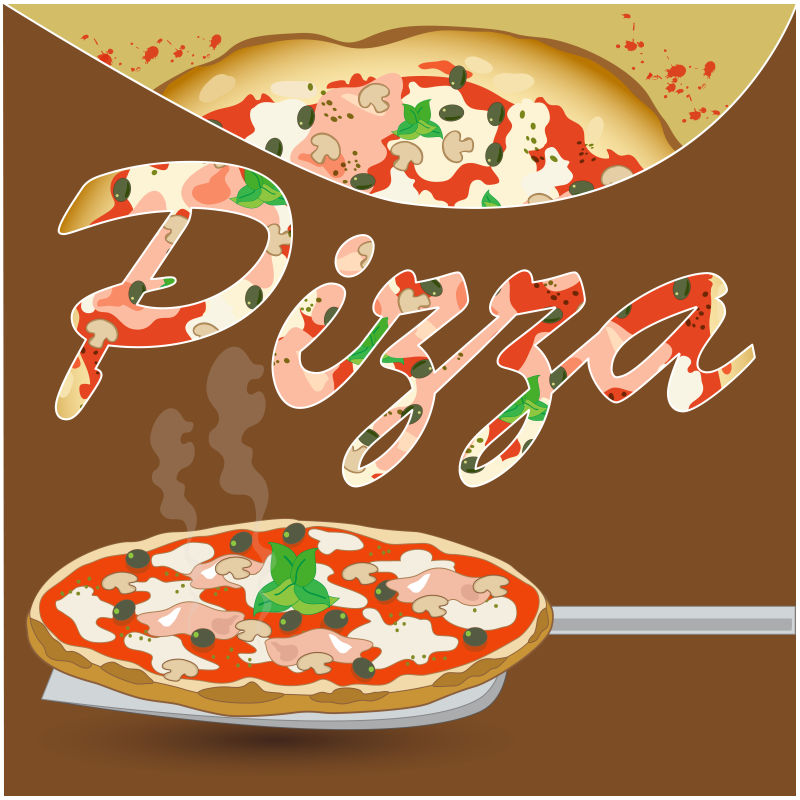 矢量卡通披萨饼设计