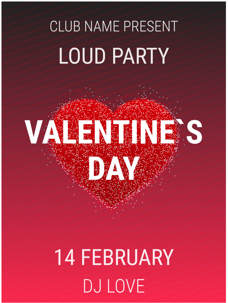 情人节矢量派对海报