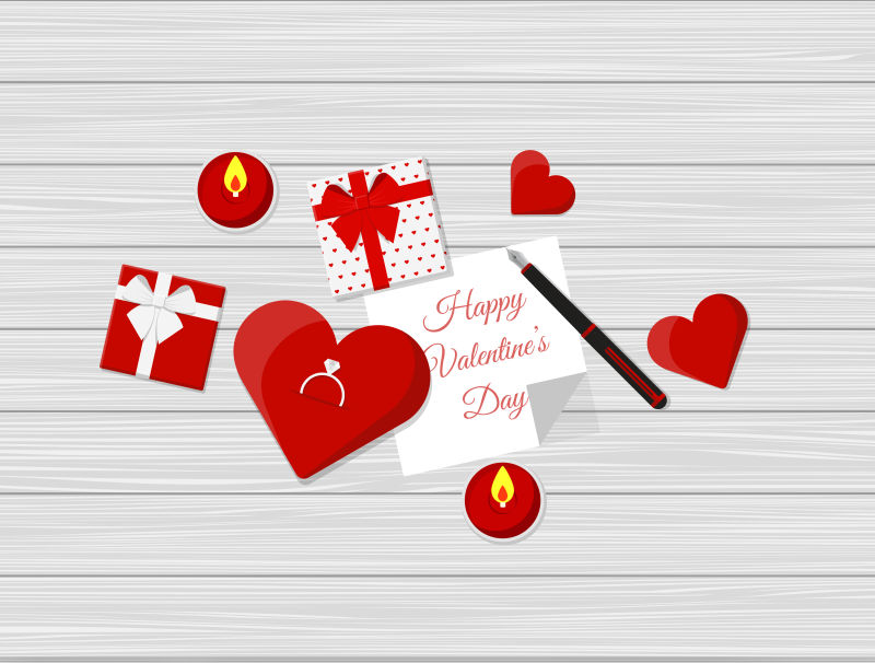 精美的情人节祝福贺卡矢量设计