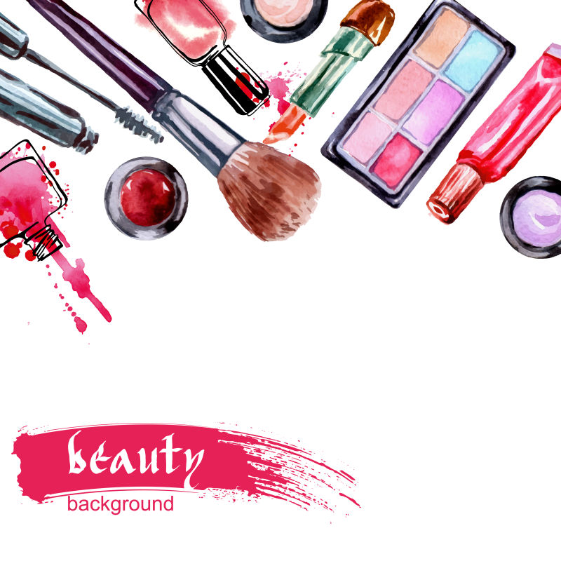 矢量的女性化妆品宣传插图