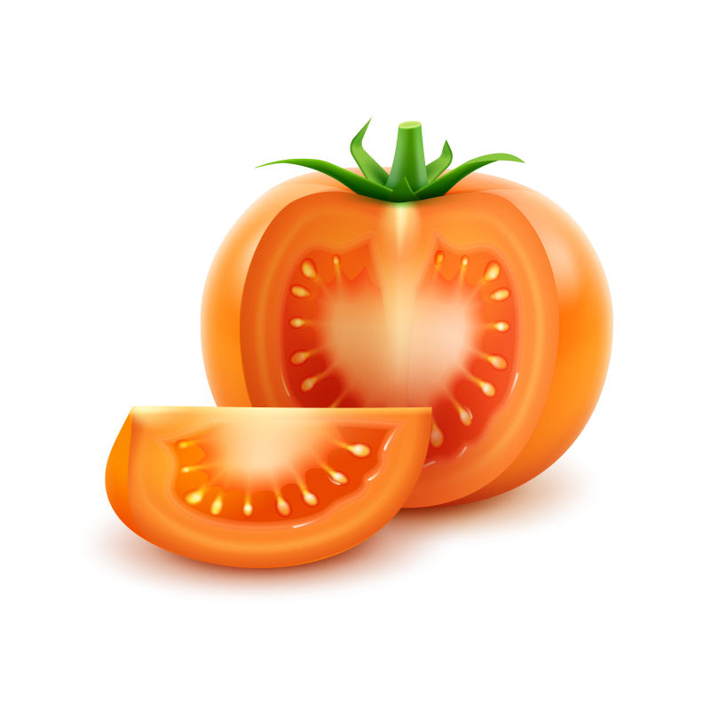 创意矢量橙色番茄插图