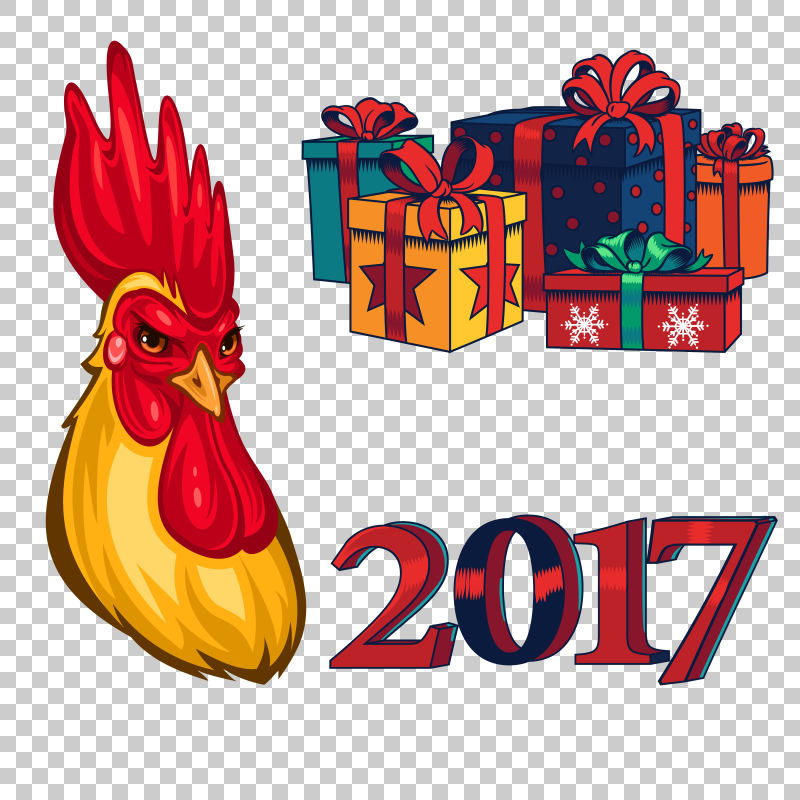 矢量2017鸡年元素设计
