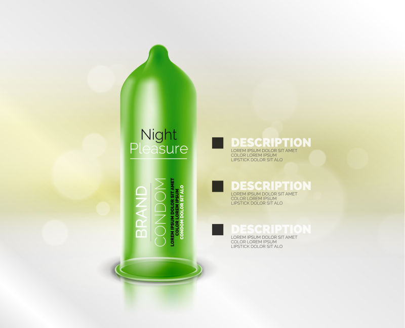 创意矢量平面风格的避孕套广告海报设计