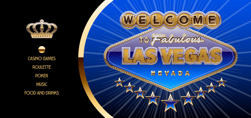 拉斯维加斯赌场独享夜派对传单矢量