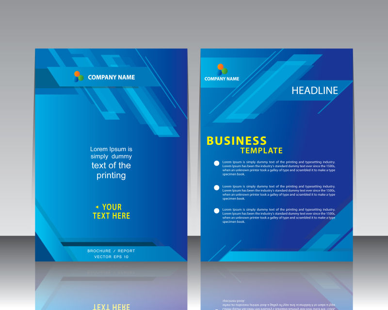 创意矢量蓝色主题的现代经典宣传册设计
