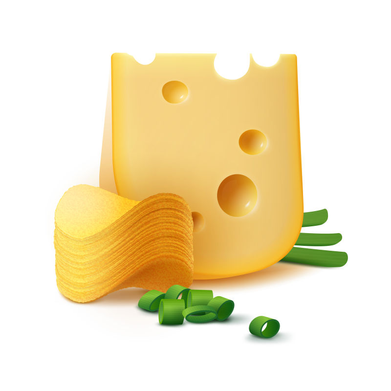 创意矢量奶酪薯片设计插图