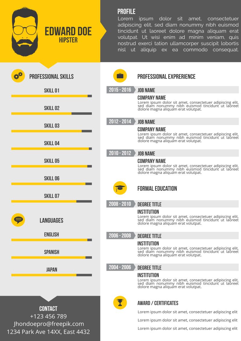 创意矢量现代简约简历设计