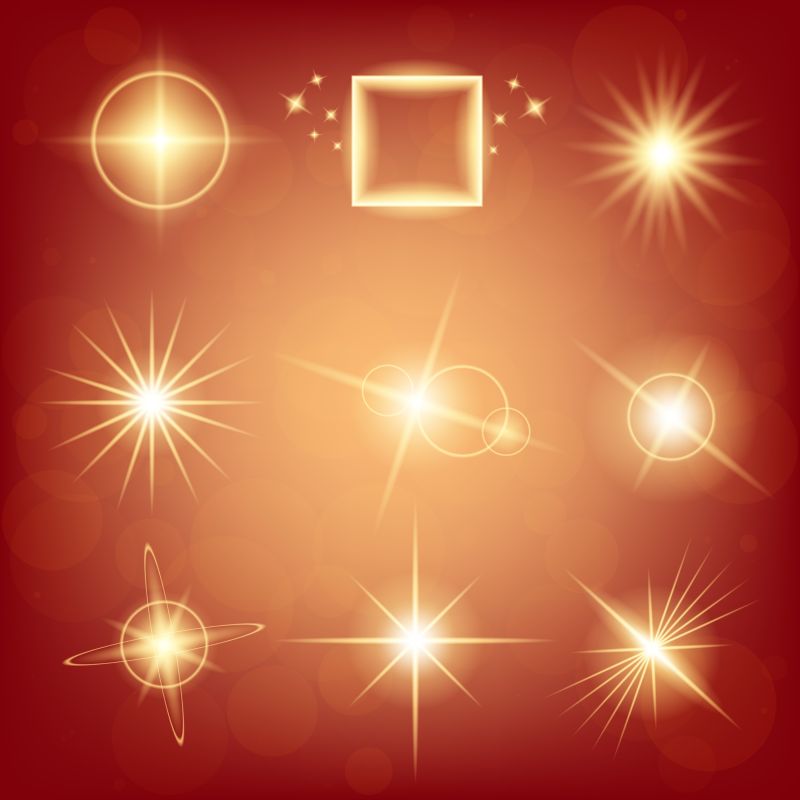 矢量金色灯光设计元素