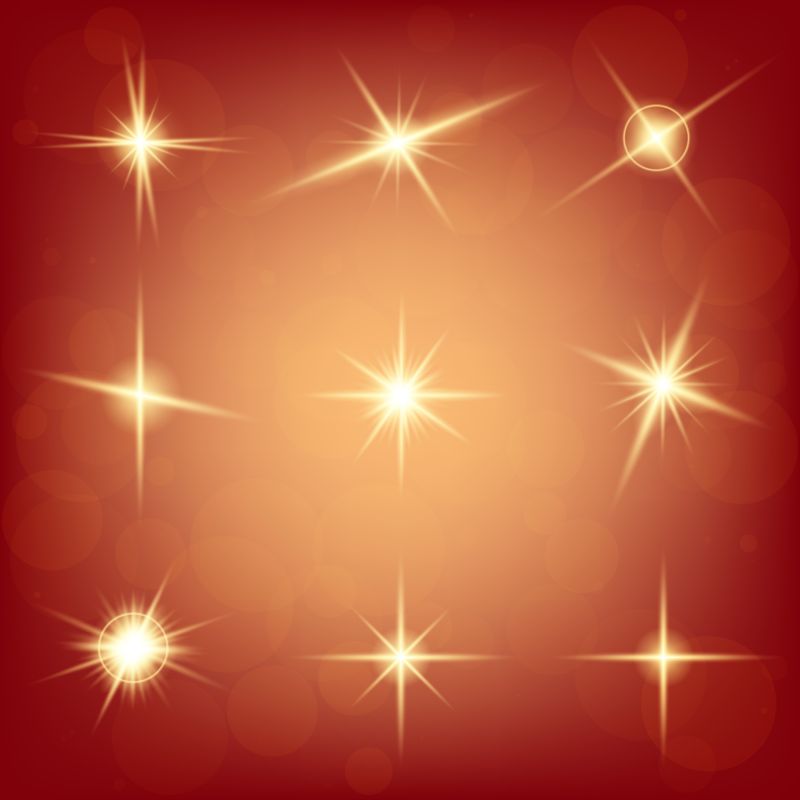 创意矢量金色星光效果设计 元素