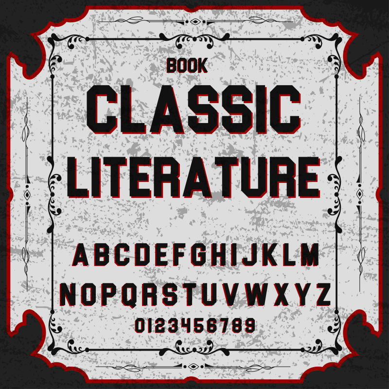 创意矢量红色阴影的黑色字母字体设计